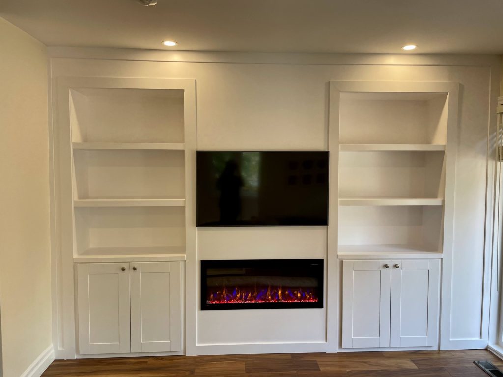 Toronto custom built in carpentry fireplace surround